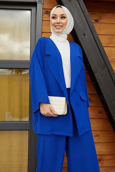 InStyle Lika Oversize Suit with Jacket - Saks Blue