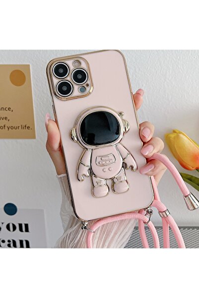 Astronaut Silicone Case with Lanyard Neck Strap Compatible with Galaxy S22 Pastel Color Epiphany Case