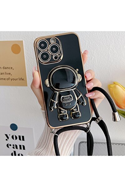 Astronaut Silicone Case with Lanyard Neck Strap Compatible with Galaxy A34 Pastel Color Epiphany Case