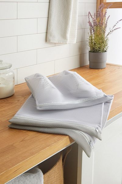 Ocean Home Textile 3 Pieces Gray Zippered Shoe Laundry Net Bag 35x40