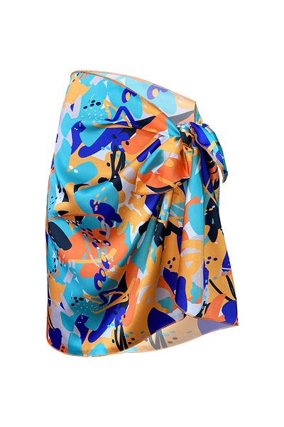 Bolder Sakura Blue Watercolor Satin Sheer Pareo (147*55)