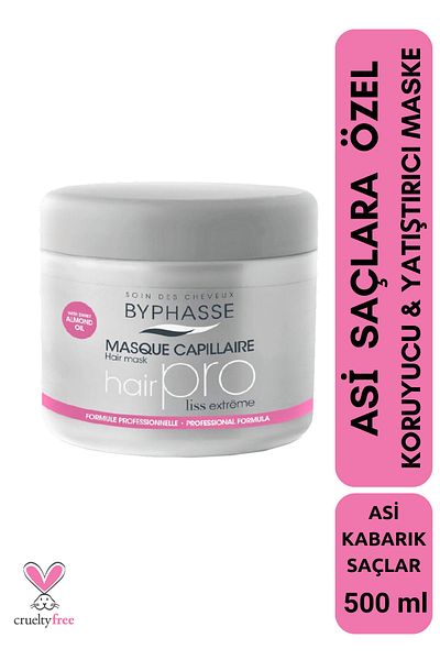 BYPHASSE Hair Pro Protective and Soothing Care Mask for Rebel Hair 500ml