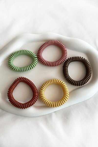 TAKIŞTIR 5 Pieces Mixed Color Spiral Rubber Buckle