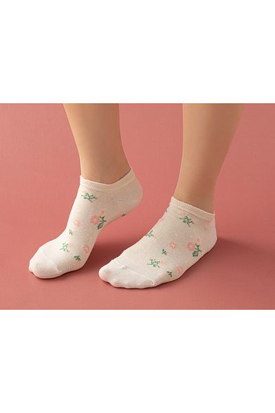 English Home Ciorapi Nina Cotton pentru femei Ecru - Single, 36-40