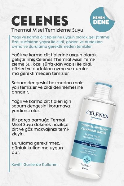 Celenes By Sweden Thermal Micellar Cleansing Water 250 Ml