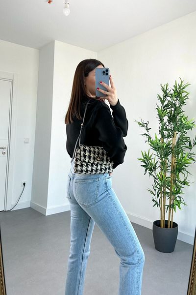 MAKRAS EXCLUSIVE Jean Mom Jean Snow Wash pentru femei cu talie înaltă