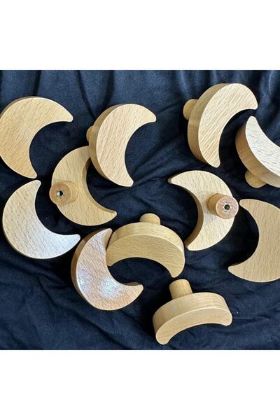 SÖZER ORMAN ÜRÜNLERİ VERNİKLİ AHŞAP AY DOLAP KULP MOBİLYA ÇOCUK ODASI KULBU -...