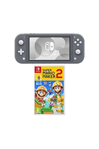 Nikadu Switch Lite Konsol Gri + Super Mario Maker 2 Nintendo Switch