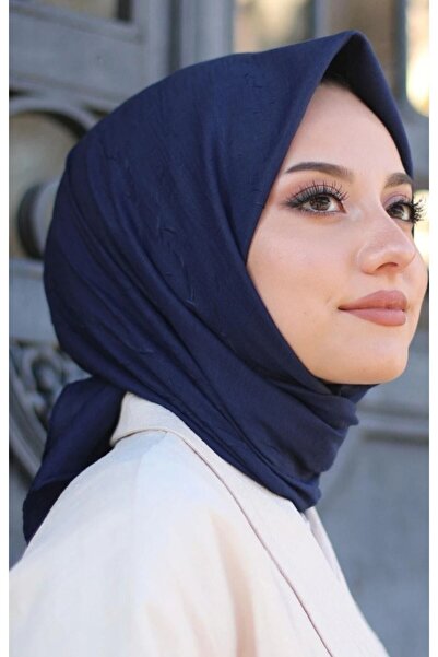Nikadu Tesettür Kadın Bambu Kraş Eşarp Lacivert