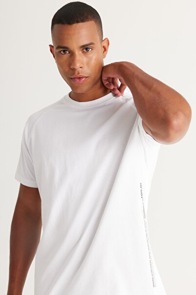 AC&Co / Altınyıldız Classics Ανδρικό μπλουζάκι με 100% βαμβακερό εμπριμέ 100% βαμβακερό λαιμόκοψη