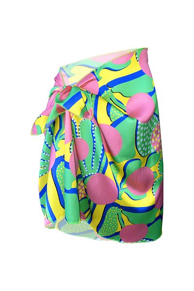 Bolder Sakura Green Polka Dot Satin Sheer Pareo (147*55)