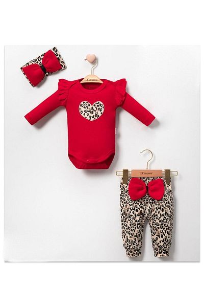 yukobaby bebeğiniz için en doğalı BABY GIRL SPARE DOUBLE BANDANA SUIT SET CYNZ4020