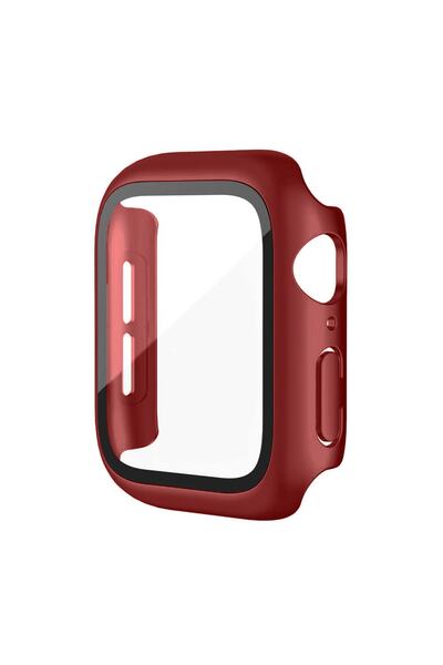 Quse Apple Watch Seri 3-2 38mm Uyumlu Ekran Ve Kasa Koruyucu Vişne Çürüğü