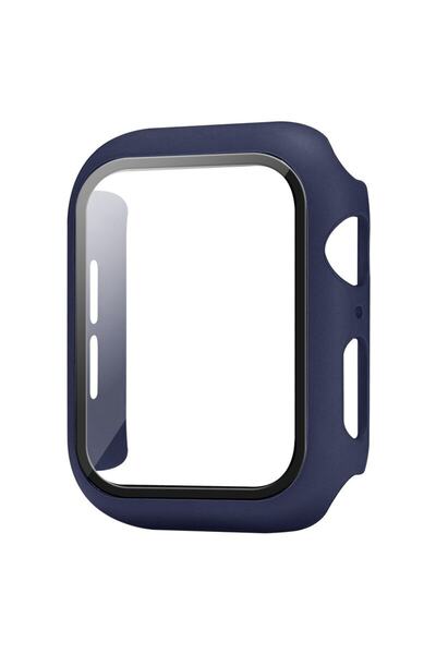 Quse Apple Watch 45mm Lacivert Kasa ve Ekran Koruyucu Kılıf – Series 9-8-7 il...