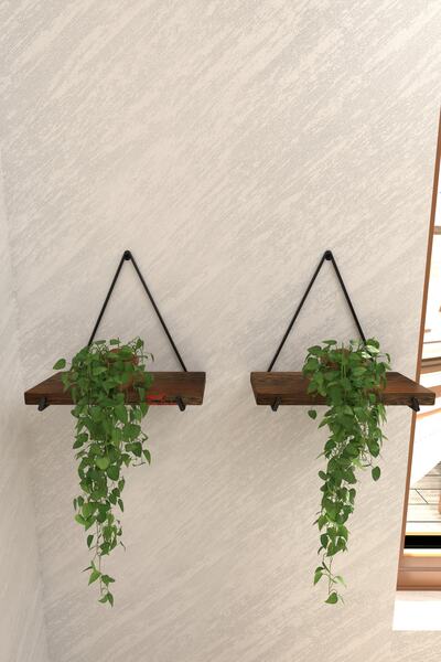 MsY TREND Duvara Monte Gerçek Doğal Masif İkili Lüks Raf Çiçeklik Resimlik Ta...