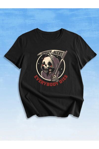 Jose Clothing تي شيرت أسود مطبوع بأكمام قصيرة للجنسين