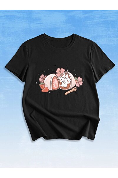 Jose Clothing تي شيرت أسود مطبوع بأكمام قصيرة للجنسين