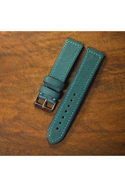 Ventum سلك مصنوع يدويًا من الجلد الطبيعي بخياطة كاملة باللون الأزرق الفيروزي ...