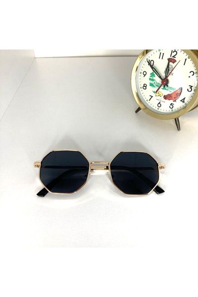 Atlas Accessory Black Unisex Octagonal Sunglasses