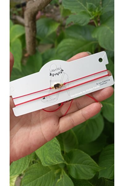 Atolye Ferda Red Anklet with Rope and Elephant Detail