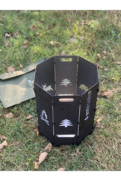 pratikoutdoor Katlanır Sekizgen Portatif Ateş Çukuru ve Orman Şöminesi