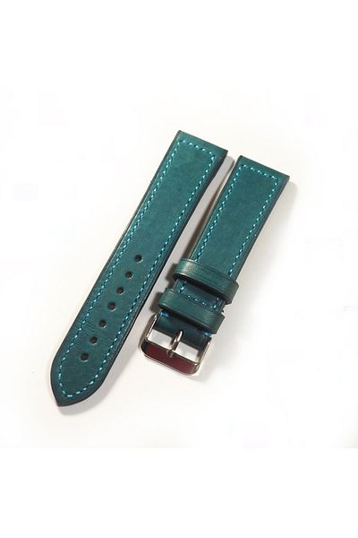 Ventum Craft 24 mm Turquoise Blue Full Stitching Genuine Leather Handmade Cord