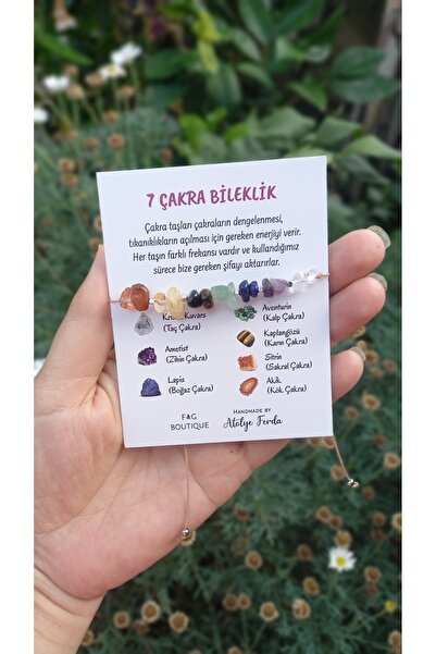 Atolye Ferda 7 Çakra Doğal Kırıktaş Bileklik