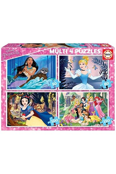 EDUCA -Puz.Multı 4 Dısney Prıncess 50-80-100-150 17637