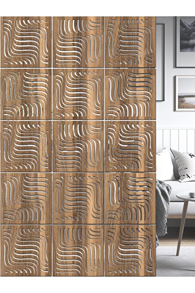 standarts Makta ® Lazer Kesim Sarkıt Paravan, Ahşap Seperatör, Oda Bölücü 4'lü Panel Levha Seti