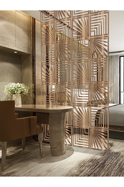 standarts Makta ® Lazer Kesim Sarkıt Paravan, Ahşap Seperatör, Oda Bölücü 4'lü Panel Levha Seti