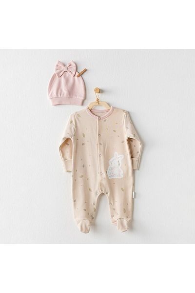 andywawa AC24079 Beige Colored Baby Casual Baby Rompers Set