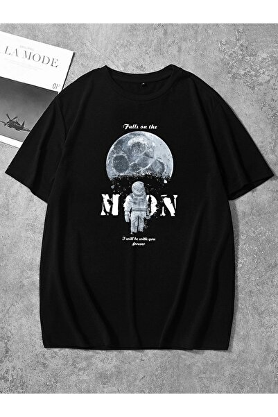 Keywest Plus Size SpaceMan 'Moon' Prednja strana Štampano Oversize kroj okrug...