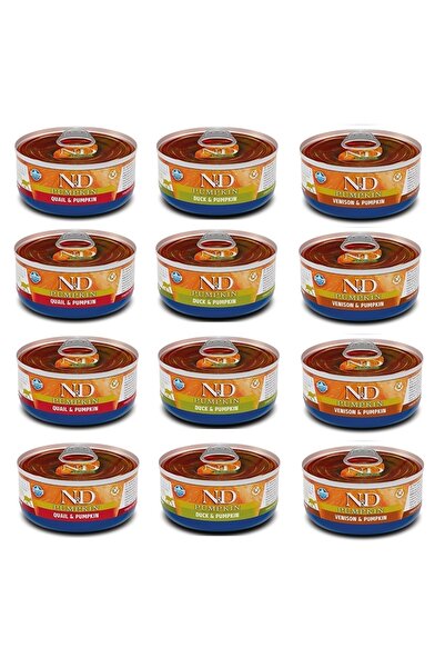 N&D Balkabaklı 3 Çeşit Karma Kedi Konservesi 80 Gr. X 12 Adet