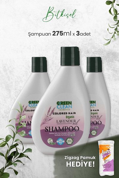 Green Clean Lavender Shampoo - 275 Ml X 3 Pieces and Gift