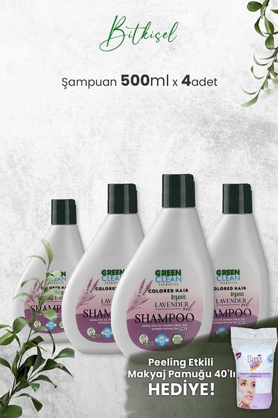 Green Clean Lavender Shampoo - 275 Ml X 4 Pieces and Gift