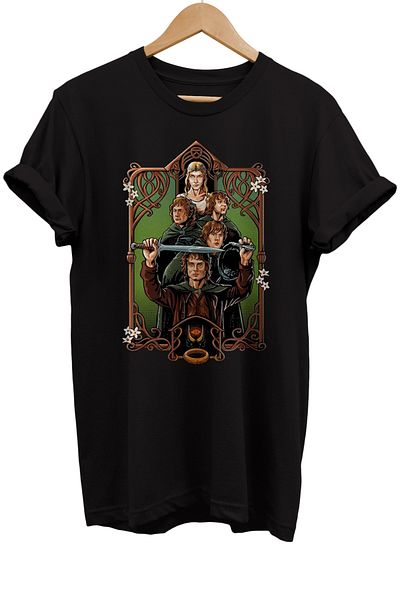 remonz Μπλουζάκι Lord of the Rings με στάμπα 100% βαμβακερό Basic T-shirt κανονικού μεγέθους