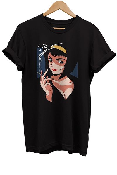 remonz Μπλουζάκι Faye Noir με στάμπα 100% βαμβακερό Basic T-shirt κανονικού μεγέθους