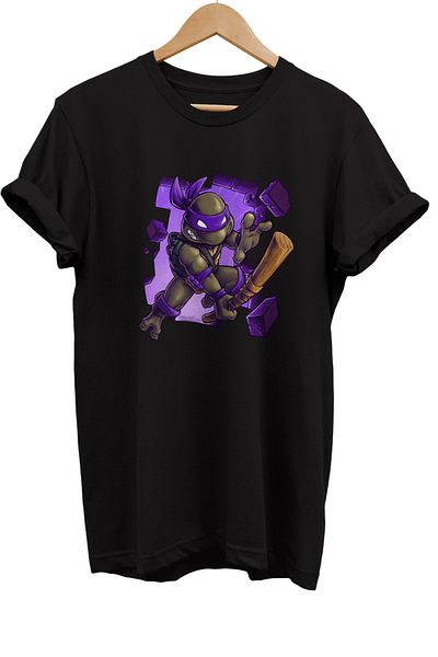 remonz Μπλουζάκι Ninja Turtles Donatello με στάμπα 100% βαμβακερό Basic T-shirt κανονικού μεγέθους