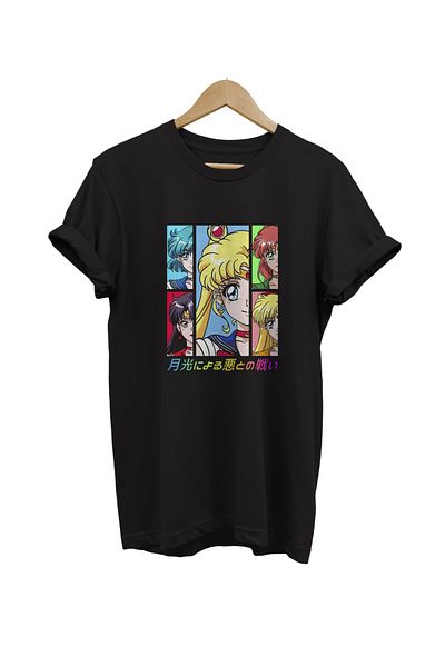remonz Μπλουζάκι Sailor Moon με στάμπα 100% βαμβακερό Basic T-shirt κανονικού μεγέθους