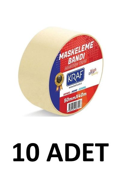 KRAF 10 τμχ Ταινία Μασκαρίσματος 50 mm x 40 μέτρα Χαρτοταινία