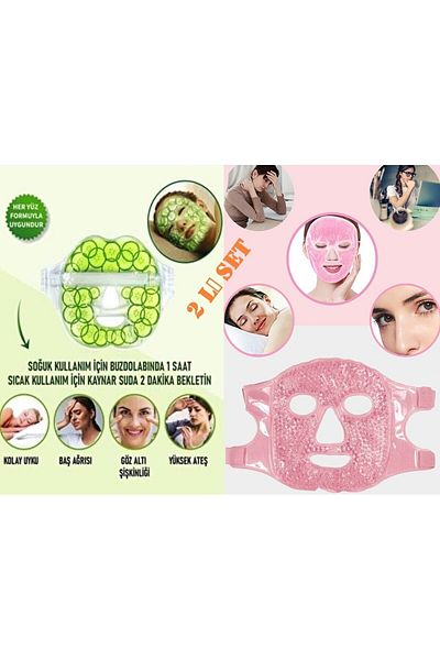 SİNKA Ice Gel Balls Mask Pink + Cucumber Face Mask Gel - SET