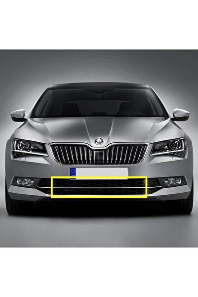 Vass41 Skoda Superb 3 2015-2019 Uyumlu Ön Tampon Orta Izgara Krom Çıtalı 3V08...