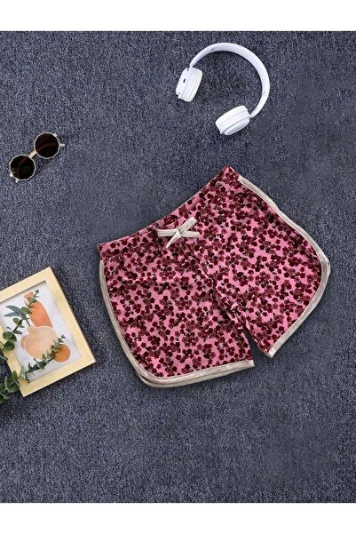 Keywest Pantaloni scurți pentru fete cu modele florale fucsia pentru copii, c...