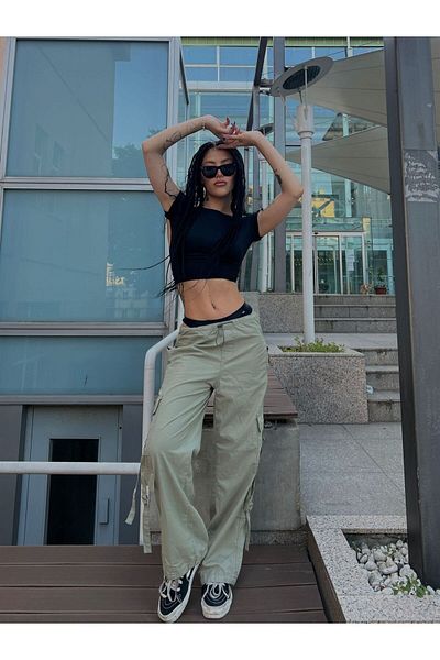 DEEFWEAR Παντελόνι αλεξίπτωτου Y2k Baggy Tactical Cargo