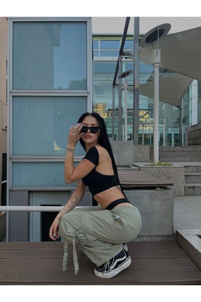 DEEFWEAR Y2k Baggy Tactical Kargo Paraşüt Pantolon