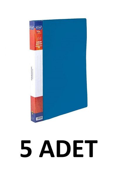 KRAF 5 Pieces of Kraf 80 Sheets Presentation File Blue