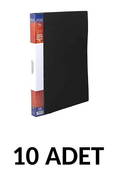 KRAF 10 Pieces of Kraf 60 Sheets Presentation File Black