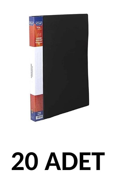 KRAF 20 Pieces of Kraf 60 Sheets Presentation File Black