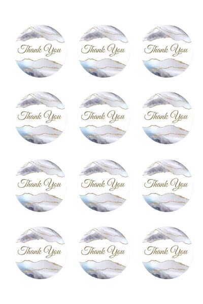 Belinay Bulutay Thank You Sticker 10 (4.8 CM X 4.8 CM) (12 PCS)