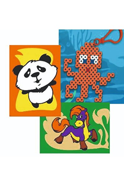 mika house Pyssala Çocuk Etkinlik Seti Pixel Boncuk Anahtarlık Kum Boyama Etk...